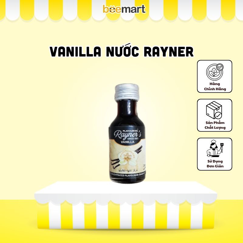 Vanilla nước Rayner 28ml thơm nhẹ, ko đắng - Dùng làm bánh, làm kem