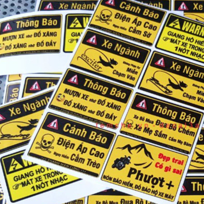 Combo decal Cảnh Báo dán xe