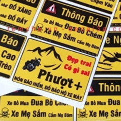 Combo decal Cảnh Báo dán xe