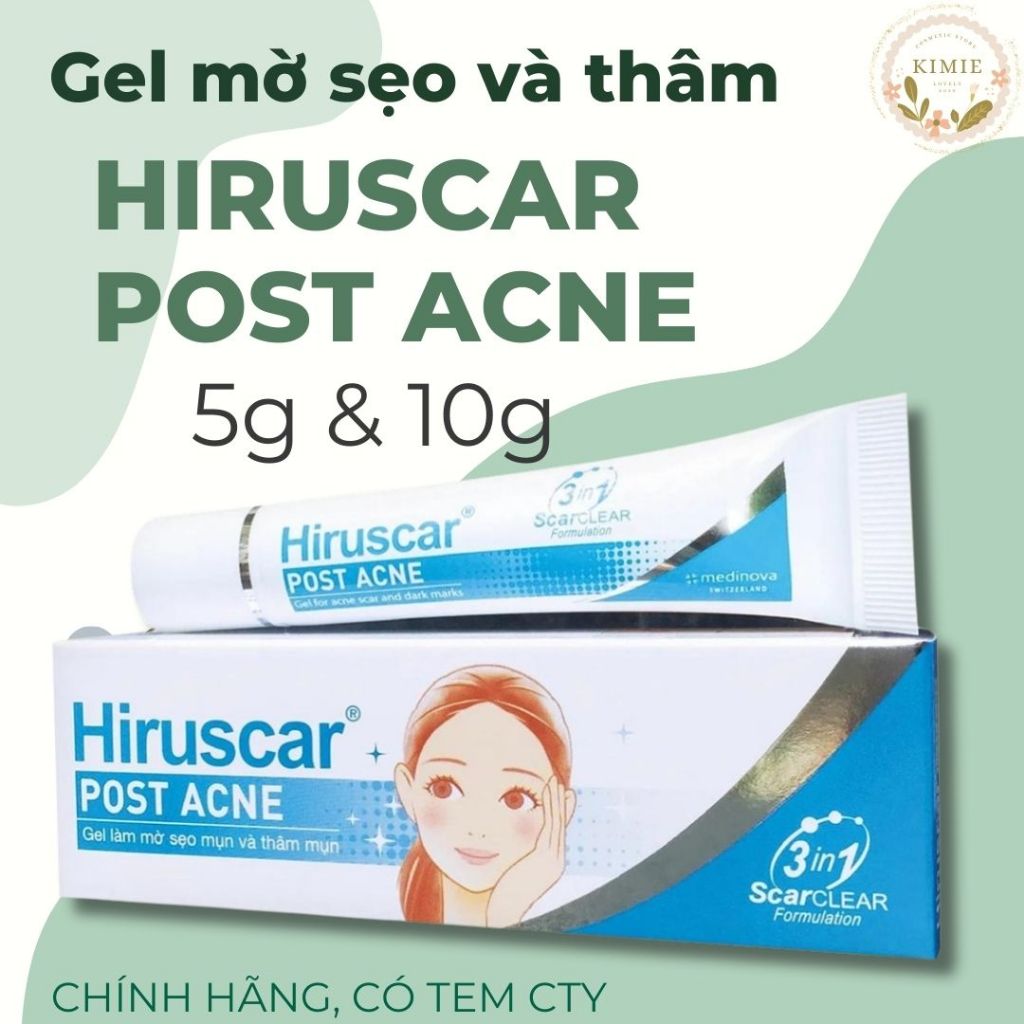 (TEM CTY) Gel chăm sóc sẹo mụn và mụn thâm Hiruscar Post Acne 5g và 10g