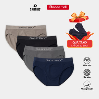 Combo 4 Quần Lót Tam Giác Nam Santino Kháng Khuẩn Siêu Co Giãn Thông Thoáng S931F