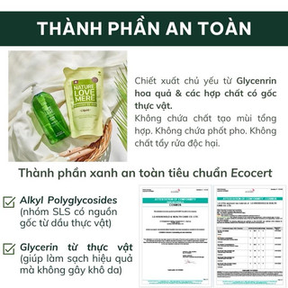 NƯỚC RỬA BÌNH TẠO BỌT / GEL NATURE LOVE MERE 550ml