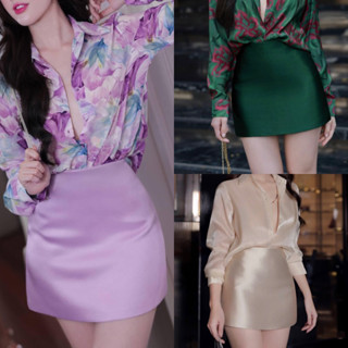 Chân váy Tafta Lụa Siêu Mịn và Óng, May kĩ thuật không viền, Dáng A Nhẹ Có lót lụa và Quần Bảo Hộ ( S-3XL)