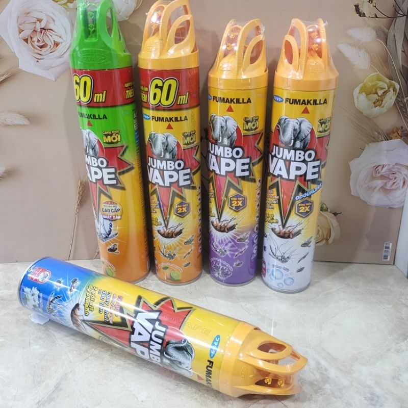 Bình Xịt Côn Trùng JUMBO VAPE Hai Vòi Xịt Cực Mạnh 600ML