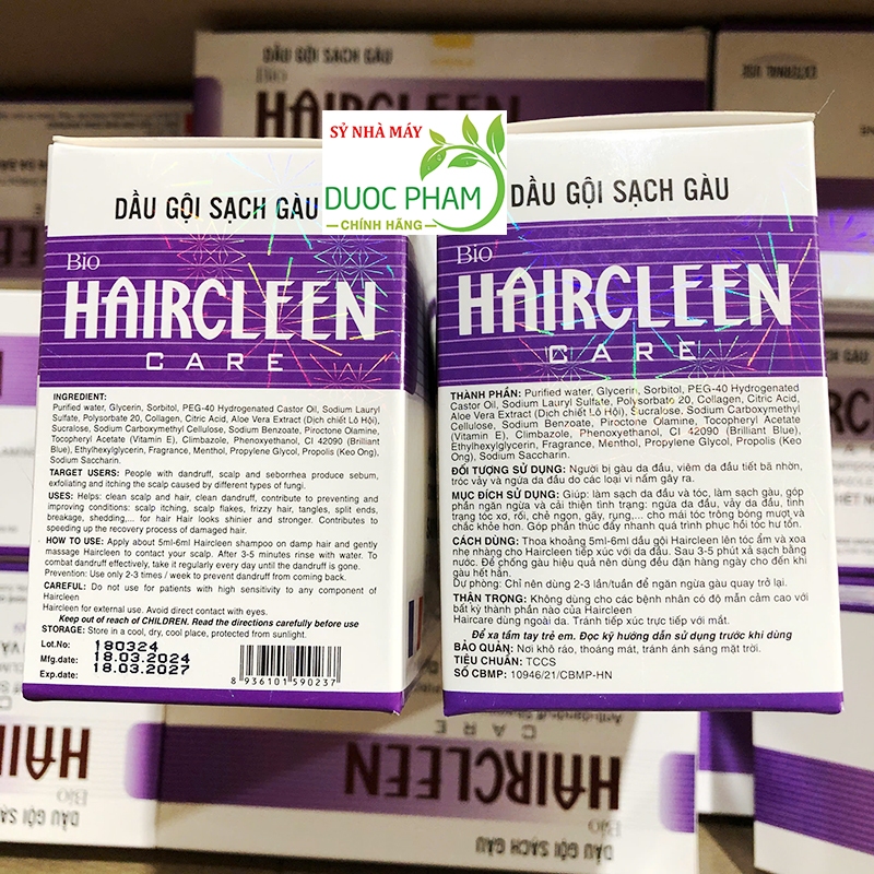 Dầu gội HairCleen, dầu gội Hair Cleen dành riêng cho tóc gàu, nấm da đầu nhiều hộp 50 gói