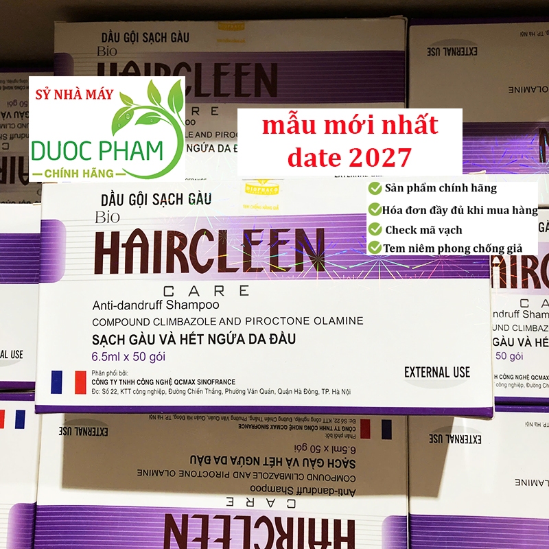 Dầu gội HairCleen, dầu gội Hair Cleen dành riêng cho tóc gàu, nấm da đầu nhiều hộp 50 gói