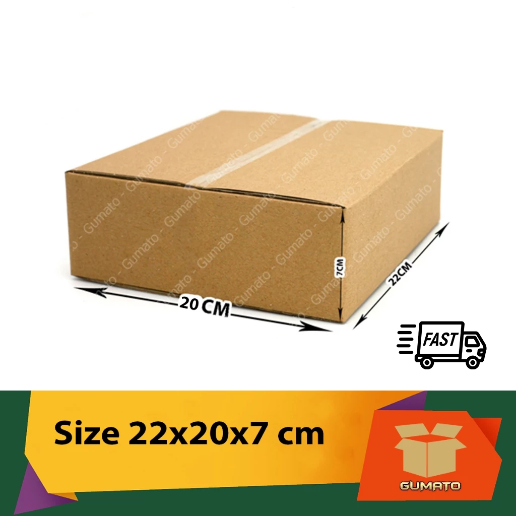 Size 22x20x7 cm, hộp giấy thùng carton gói hàng tại Gumato (Mã số G-P58)