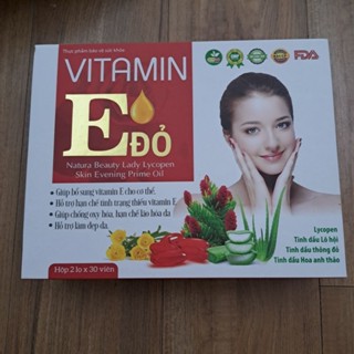 Viên uống trắng da mờ nám VITAMIN E ĐỎ - Tinh dầu thông đỏ, hoa anh thảo - Hộp cao cấp 2 lọ x 30 viên