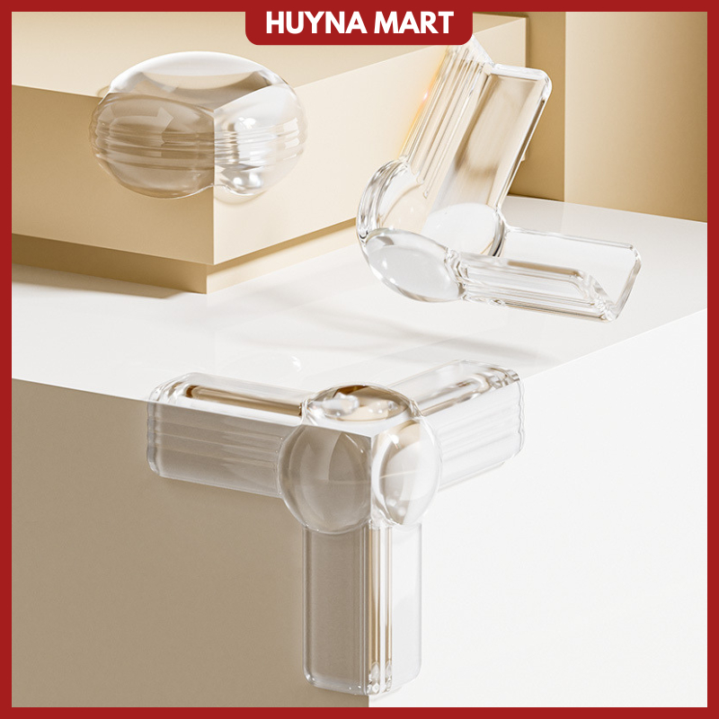 Set 4 miếng bọc góc bàn, chất liệu PVC trong suốt, thiết kế mới, chống va chạm góc bàn, an toàn cho bé NC78