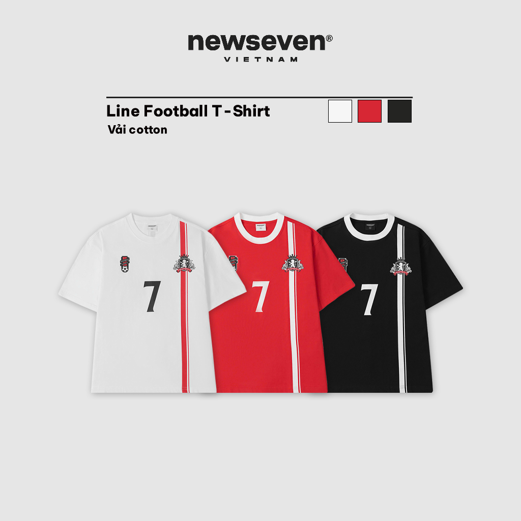 Áo Thun Nam Nữ NEWSEVEN Line Football T-Shirt AT.367