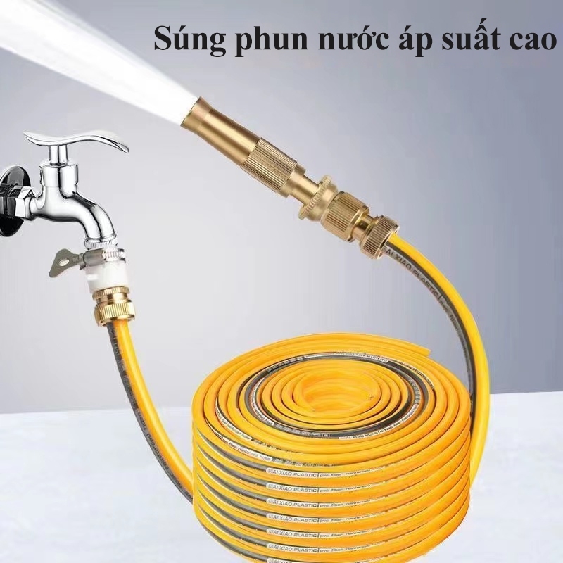 Vòi phun tăng áp bộ vòi xịt tăng áp lực nước nhựa PVC rửa xe hơi tưới vườn đa chức năng dễ dàng tháo