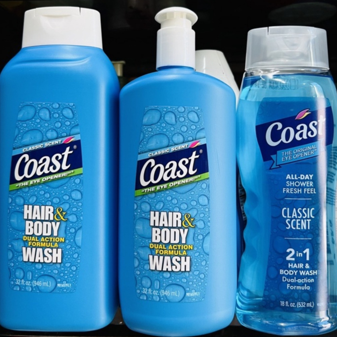 Sữa tắm gội nam Coast Hair & Body Wash Classic 946ml / Sữa tắm Coast Mỹ 532ml