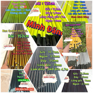 Nan cacbon Lên diều  nhiều kích cỡ ( ví dụ b đặt x1 là 1 nan - đặt x2 là 2 nan  hay đặt x4 là 4 nan...)