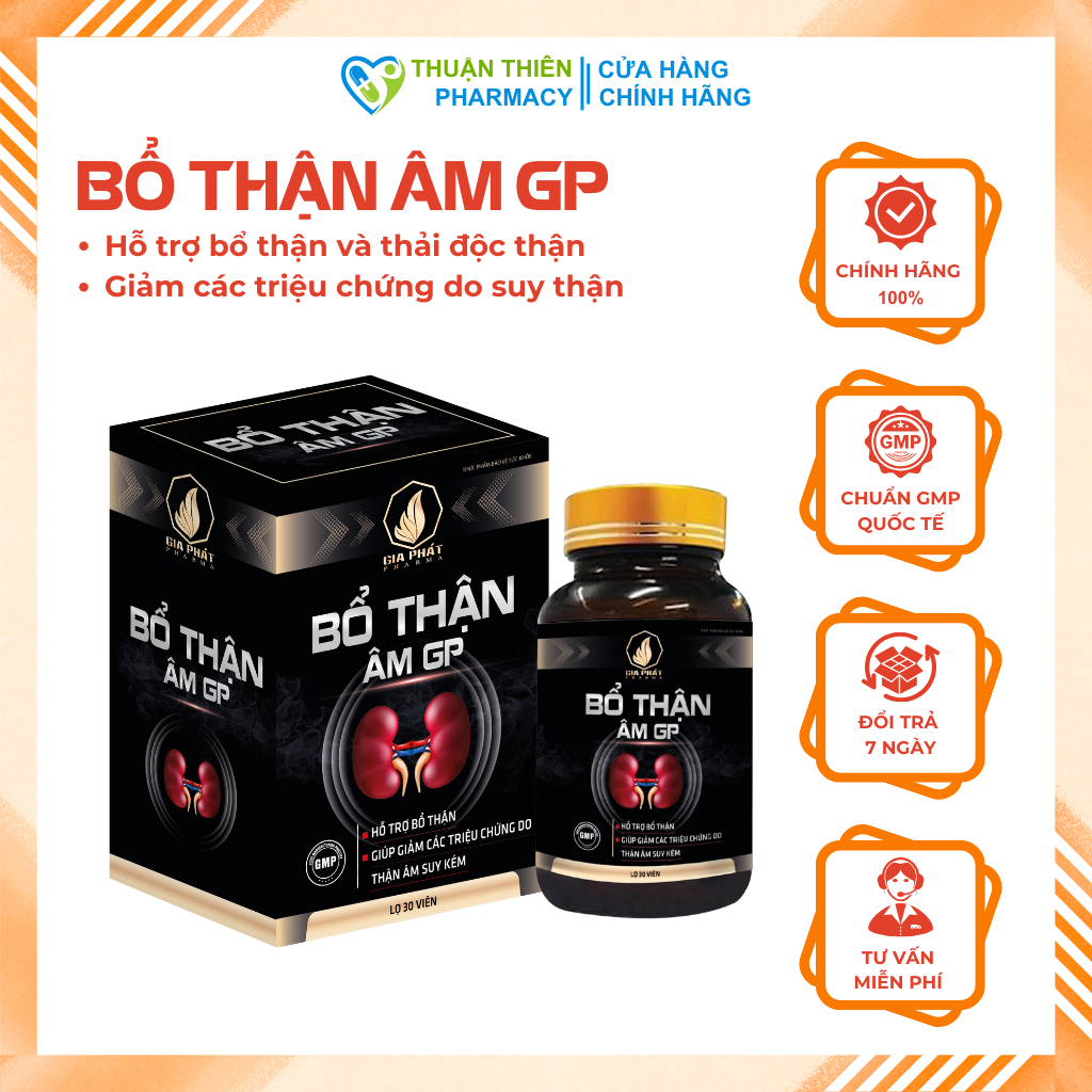 Viên Uống Bổ Thận Âm Giúp Giảm Triệu Chứng Do Suy Thận, Tiểu Đêm Nhiều, Mệt Mỏi, Tan Sỏi Thận, Sỏi Mật 30 Viên/Hộp