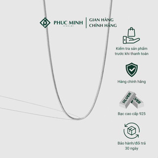 Dây chuyền Nam PMJ Vòng cổ bạc sợi mì thuôn trơn cá tính DCR001N-45 Phúc Minh Jewelry