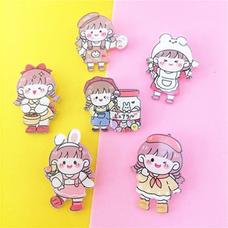 Ghim cài balo sticker cài ba lô túi ví huy hiệu cài áo họa tiết cô gái