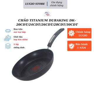  Chảo đúc chống dính DURAKING Model DK-CDT ultra titanium bảo hành 12 tháng size 20 24 2628 30cm 