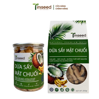 Dừa Sấy Mật Chuối TINISEED Không Đường, Dừa Sấy Giòn Thơm Ngon, Ăn Vặt Heathy