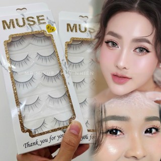 E14/ Lông mi giả , lông mi Muse gân đen nhẹ mắt tự nhiên dành cho cô dâu