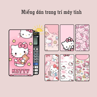 Hình hello kitty dán máy tính caiso, thiên long, vinacal có in theo yêu cầu