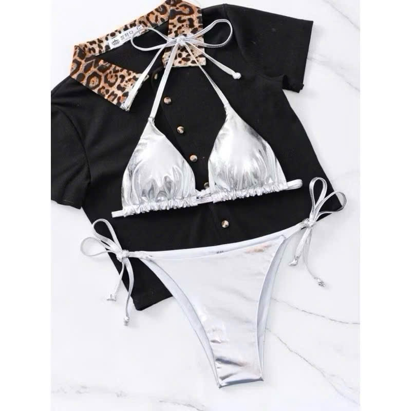 (Hoả tốc) Bikini 2 mảnh tam giác ánh bạc sáng nhũ hot (che tên) | BigBuy360 - bigbuy360.vn