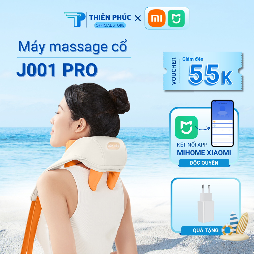 Máy massage cổ vai gáy kết nối app Mihome, massage chườm ấm cổ vai gáy,  cải thiện sức khỏe chính hãng Thiên Phúc Tâm
