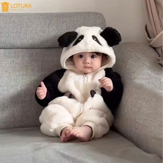 Bodysuit Gấu Trúc Lông Cừu Siêu Mịn 2 Mặt Ấm Áp Cho Bé, Body Thu Đông LOTUKA Cho Bé Trai Bé Gái, Quần Áo Trẻ Em 3-12kg