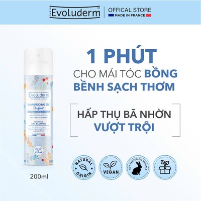 Dầu Gội Khô Evoluderm Giúp Làm Sạch, Giữ Tóc Bồng Bềnh 200ml