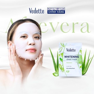 Mặt nạ giấy dưỡng trắng da vedette nha đam 22ml – làm dịu da, cấp ẩm sâu & sáng da