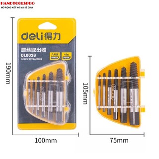 Bộ mở ốc vít gãy, toét đầu 5-6 cây deli dl0026