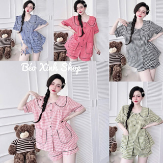 Đồ Bộ - Đồ Ngủ Quần Đùi Cánh Dơi Vải Xốp Caaẩo  Cao Cấp Pijama Bigsize 50-100kg Béo Xinh Shop Bộ Ngủ Nữ - A.5026