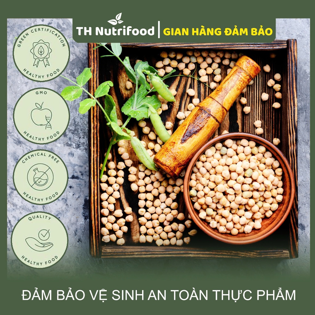 Đậu gà trắng nguyên hạt TH Nutrifood - 1Kg/túi - Nhập khẩu Canada chính hãng