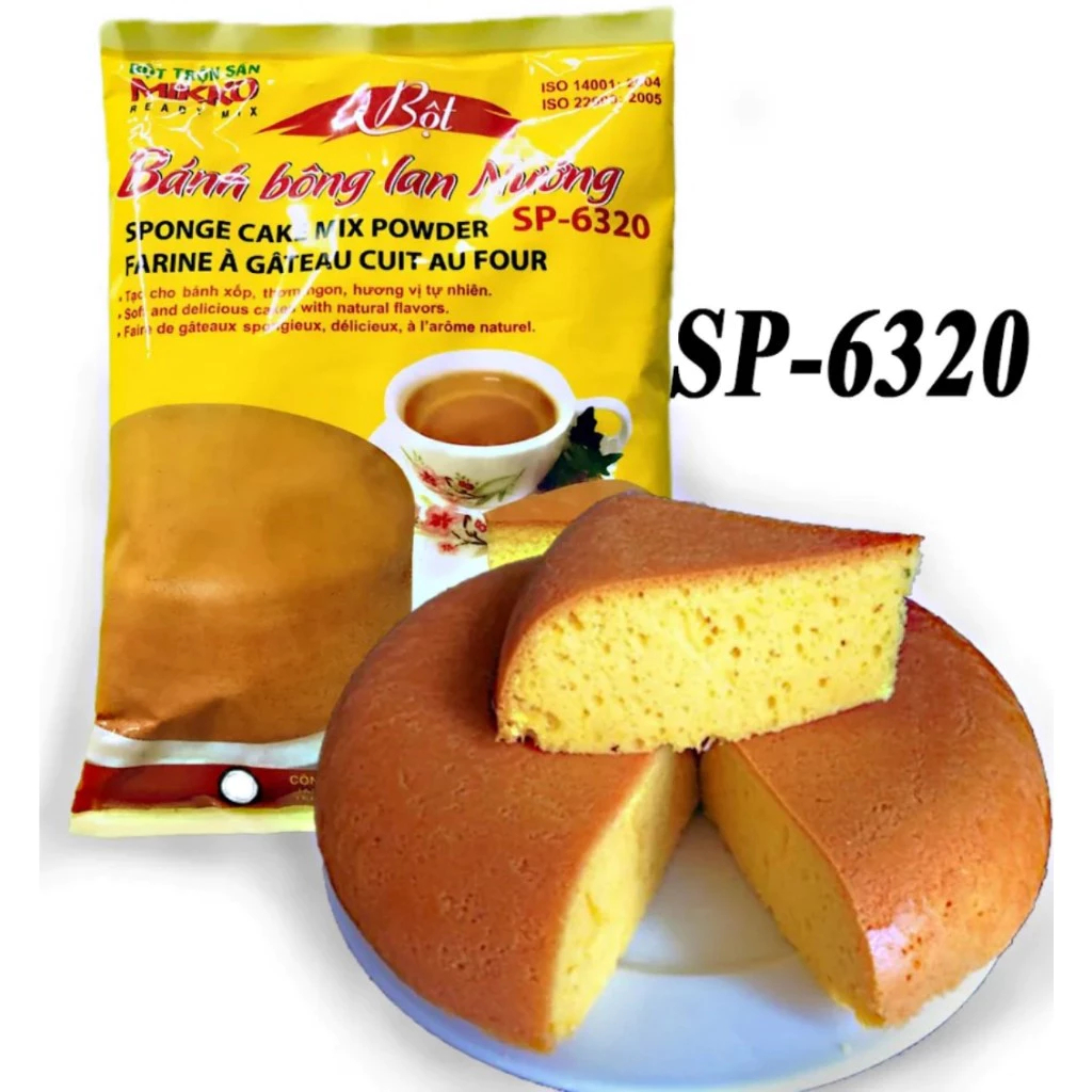 Bột bánh Bông lan nướng trộn sẵn MIKKO SP6320 - Gói 1kg dùng tạo bánh xốp nhẹ, mềm mại, thơm ngon