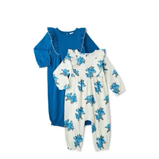  Bodysuit sleepsuit bé gái mùa thu đông dài tay liền quần nỉ da cá xuất dư xịn size 0-24m 