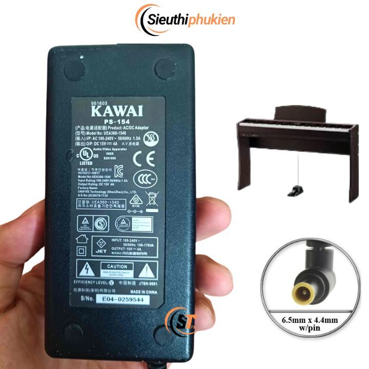 Dây nguồn đàn piano điện Kawai PS-154 PS-153 15v 4a zin