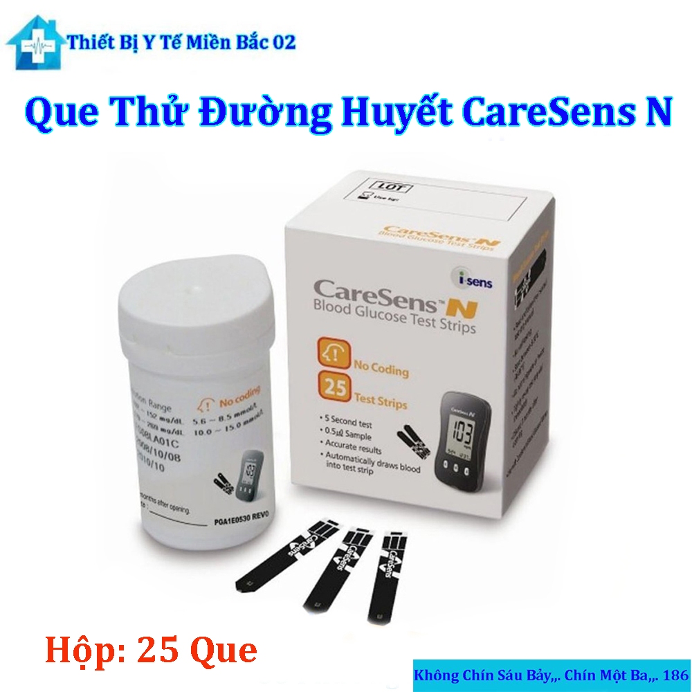 Que Thử Đường Huyết CareSens N (Hộp 25 Test)