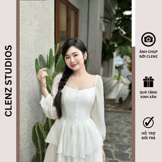 [ Clenz - Váy thiết kế cao cấp ] Đầm tiểu thư tay dài D11