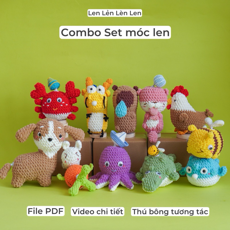 Combo Set móc len dành cho người mới biết móc [Len Lẻn Lèn Len]