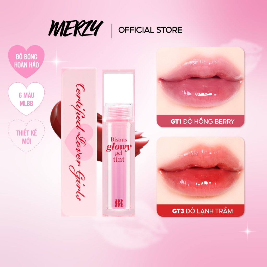 Son Bóng Pha Lê Căng Mọng, Bền Màu Merzy Bisous Glowy Gel Tint 4g