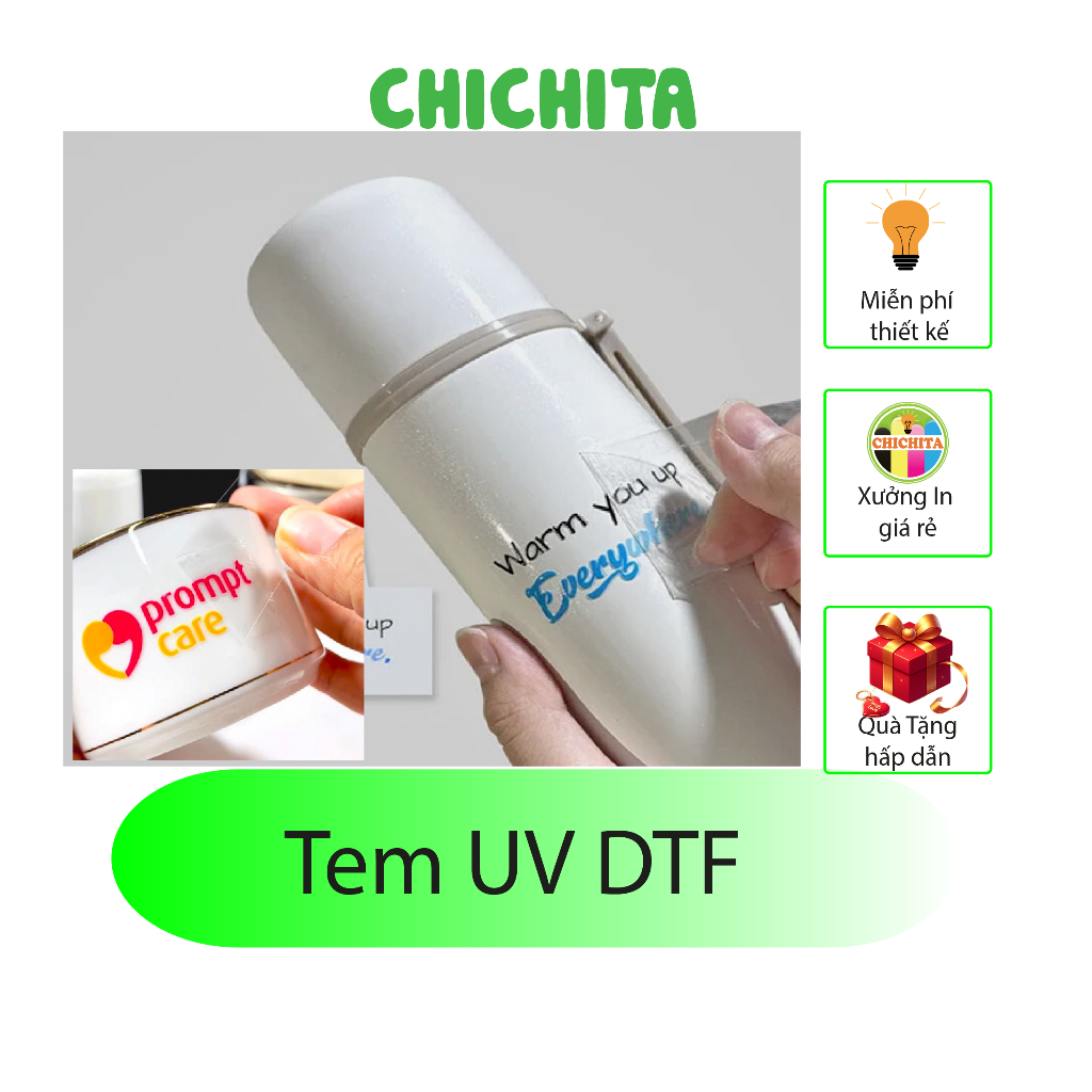 In tem nổi UV - DTF CHICHITA theo yêu cầu