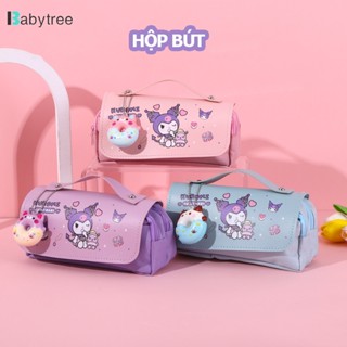 Hộp bút BABYTREE túi viết đựng đồ dùng cá nhân học sinh và người lớn nhiều ngăn bằng vải siêu bền