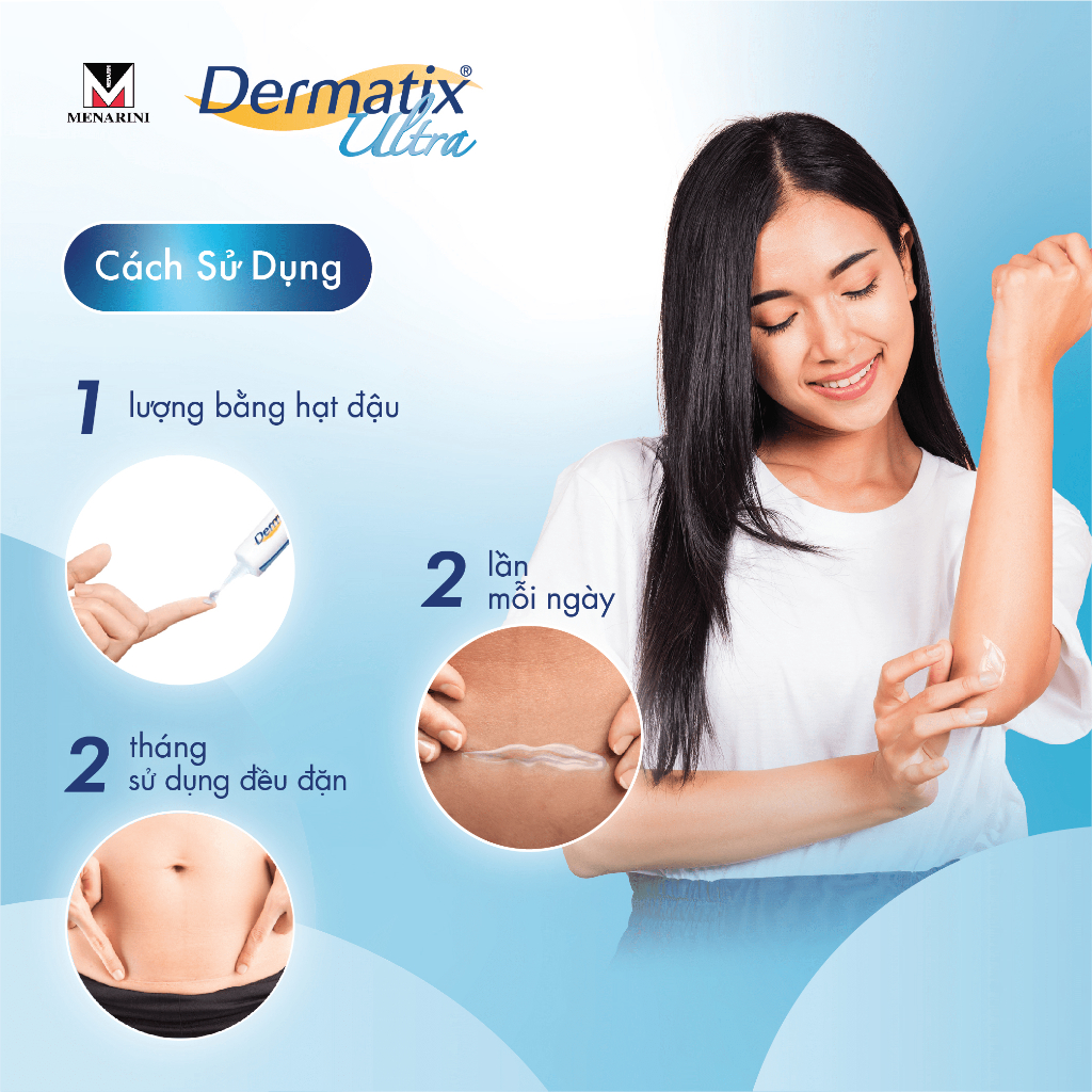 Gel làm mờ sẹo và làm phẳng sẹo lồi, sẹo thâm Dermatix Ultra 15g