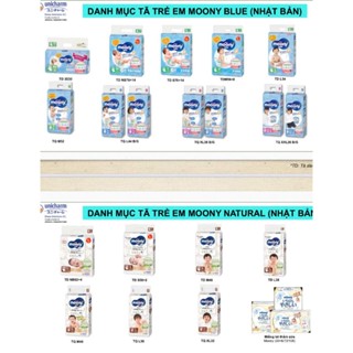 Bỉm /Tã dán quần Moony Xanh Tiêu chuẩn/ Natural  đủ size Nb96/S84/M58/ L54/ L44/ Xl44