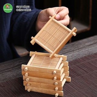 Đế Lót Ly Bằng Tre Chống Trượt Thiết Kế Đơn Giản