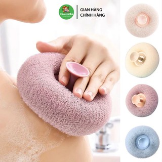 Bông Tắm Tạo Bọt Xơ Mướp 3D, Bông Tắm Tẩy Tế Bào Chết Sơ Tròn Và Mát Xa Kì Ghét
