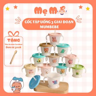 Cốc Tập Uống Nước 3 Giai Đoạn MUMBEBE Ống Hút Silicon An Toàn Cho Bé 160ml - Mẹ Mỡ