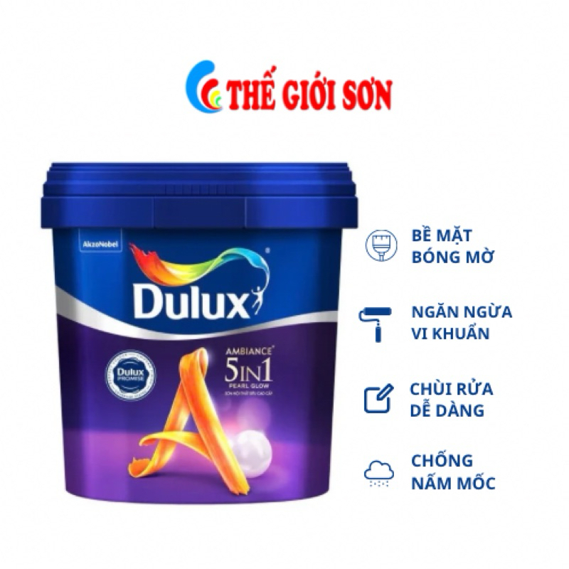 5L-Sơn Dulux Ambiance 5in1 nội thất Bóng Mờ-66A- Sơn Dulux nội thất