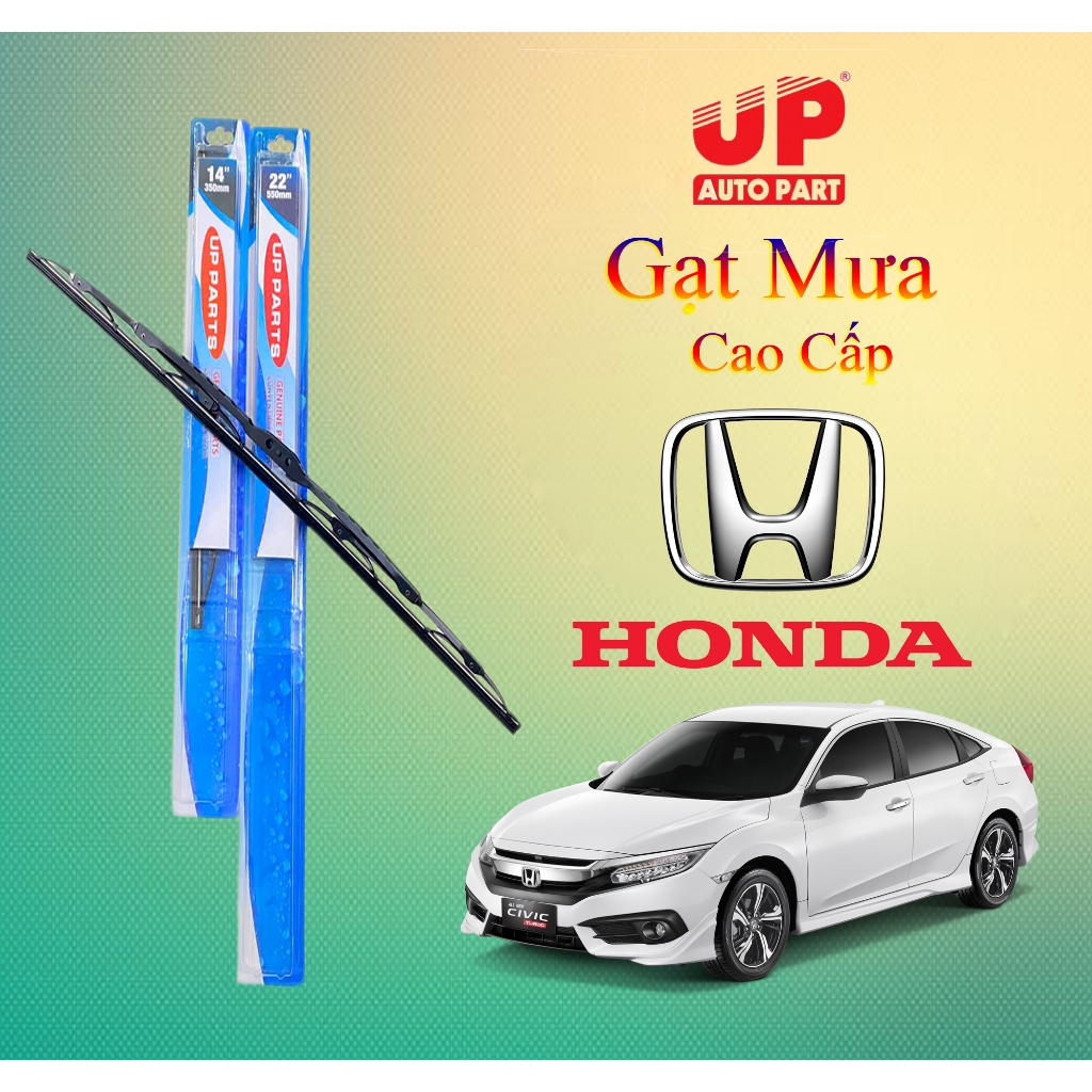 Gạt mưa kính lái ô tô HONDA Brio, City, Jazz, Civic, Accord, HRV, CRV - Xương cứng ( sắt ) - UP PARTS OEM chất lượng cao