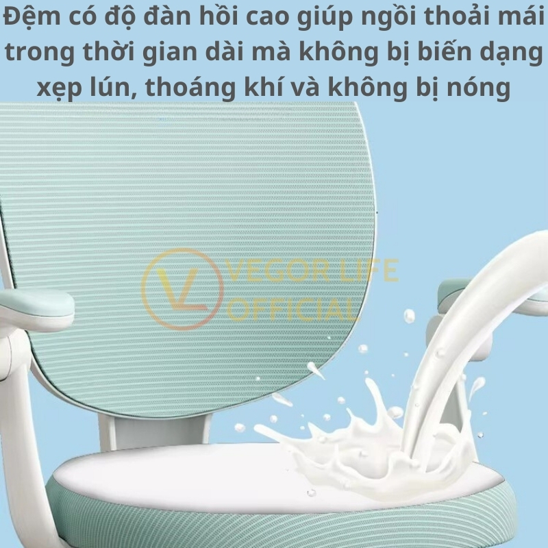 Ghế chống gù học sinh Vegor Life TE-01 thiết kế khoa học tựa lưng điều chỉnh, giúp bé có tư thế ngồi đúng chuẩn chống gù | BigBuy360 - bigbuy360.vn
