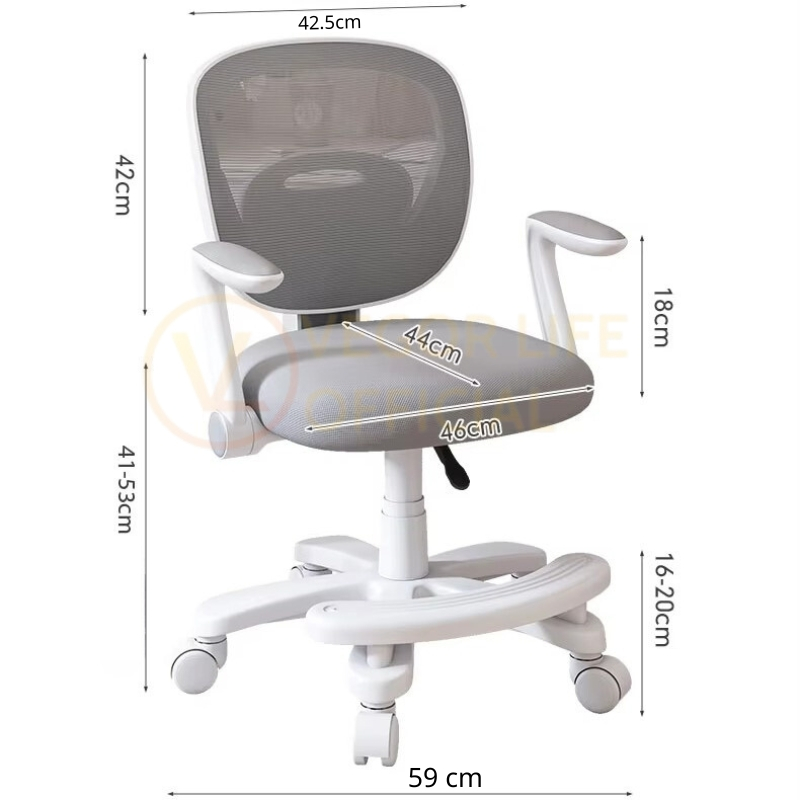 Ghế chống gù học sinh Vegor Life TE-01 thiết kế khoa học tựa lưng điều chỉnh, giúp bé có tư thế ngồi đúng chuẩn chống gù | BigBuy360 - bigbuy360.vn
